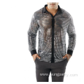 Mens Shiny Nightclub Party Sequins Shirt